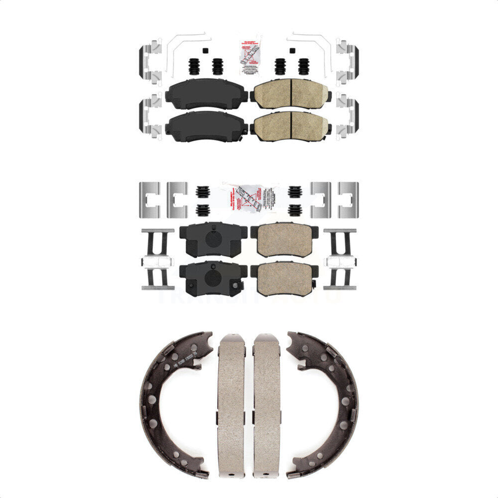 Front Rear Ceramic Disc Brake Pads And Parking Shoes Kit For Acura RDX KNN-100982