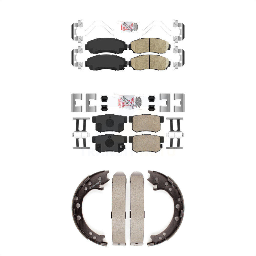 Front Rear Ceramic Disc Brake Pads And Parking Shoes Kit For Acura RDX KNN-100983