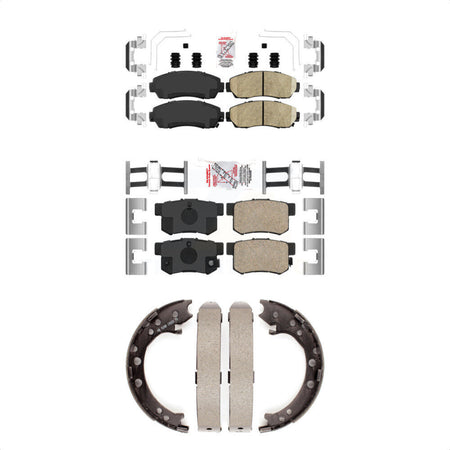 Front Rear Ceramic Disc Brake Pads And Parking Shoes Kit For Acura RDX KNN-100984