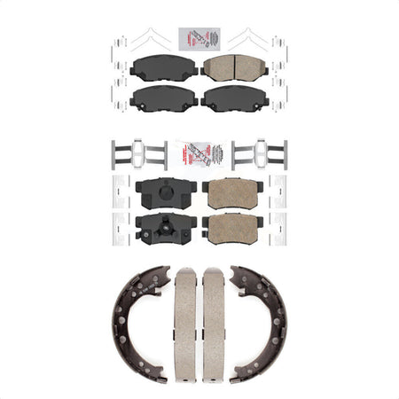 Front Rear Ceramic Disc Brake Pads And Parking Shoes Kit For Honda CR-V FWD KNN-100986
