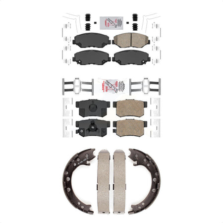 Front Rear Ceramic Disc Brake Pads And Parking Shoes Kit For Honda CR-V FWD KNN-100987