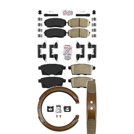 Front Rear Ceramic Disc Brake Pads And Parking Shoes Kit For Ford Edge Mazda KNN-100999