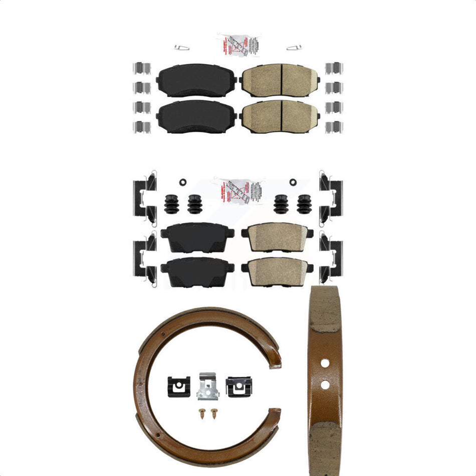 Front Rear Ceramic Disc Brake Pads And Parking Shoes Kit For Ford Edge Mazda KNN-101000