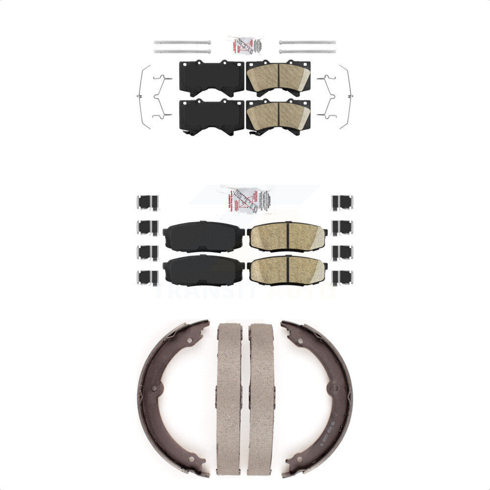 Front Rear Ceramic Disc Brake Pads And Parking Shoes Kit For Toyota Tundra KNN-101003