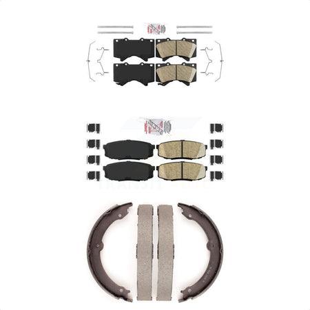 Front Rear Ceramic Disc Brake Pads And Parking Shoes Kit For Toyota Tundra KNN-101003