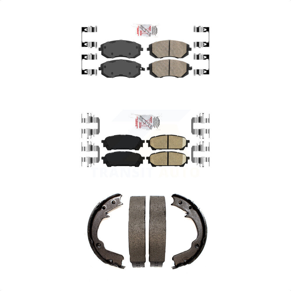 Front Rear Ceramic Disc Brake Pads And Parking Shoes Kit For Subaru Impreza KNN-101007