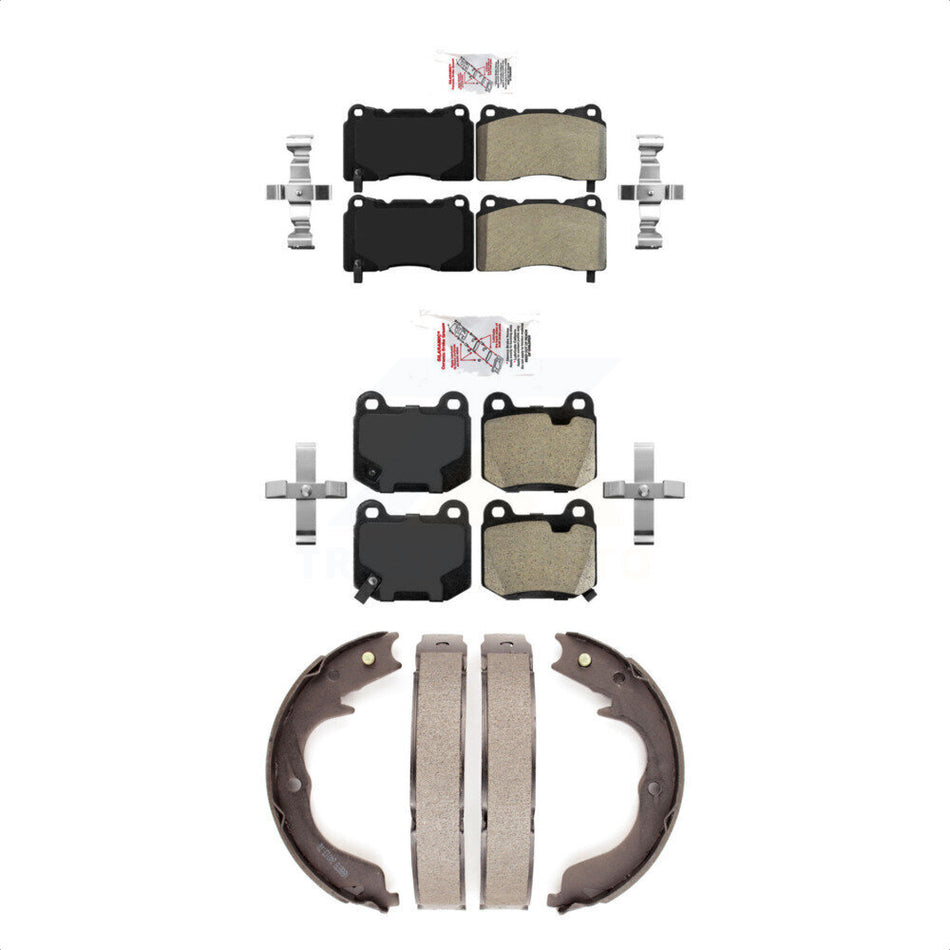 Front Rear Semi-Metallic Disc Brake Pads And Parking Shoes Kit For KNN-101010