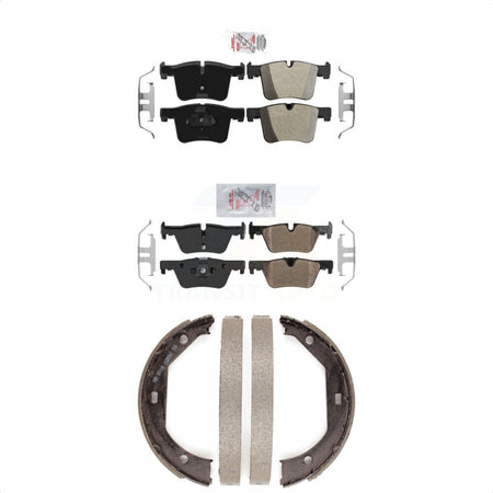 Front Rear Semi-Metallic Disc Brake Pads And Parking Shoes Kit For BMW 320i KNN-101026
