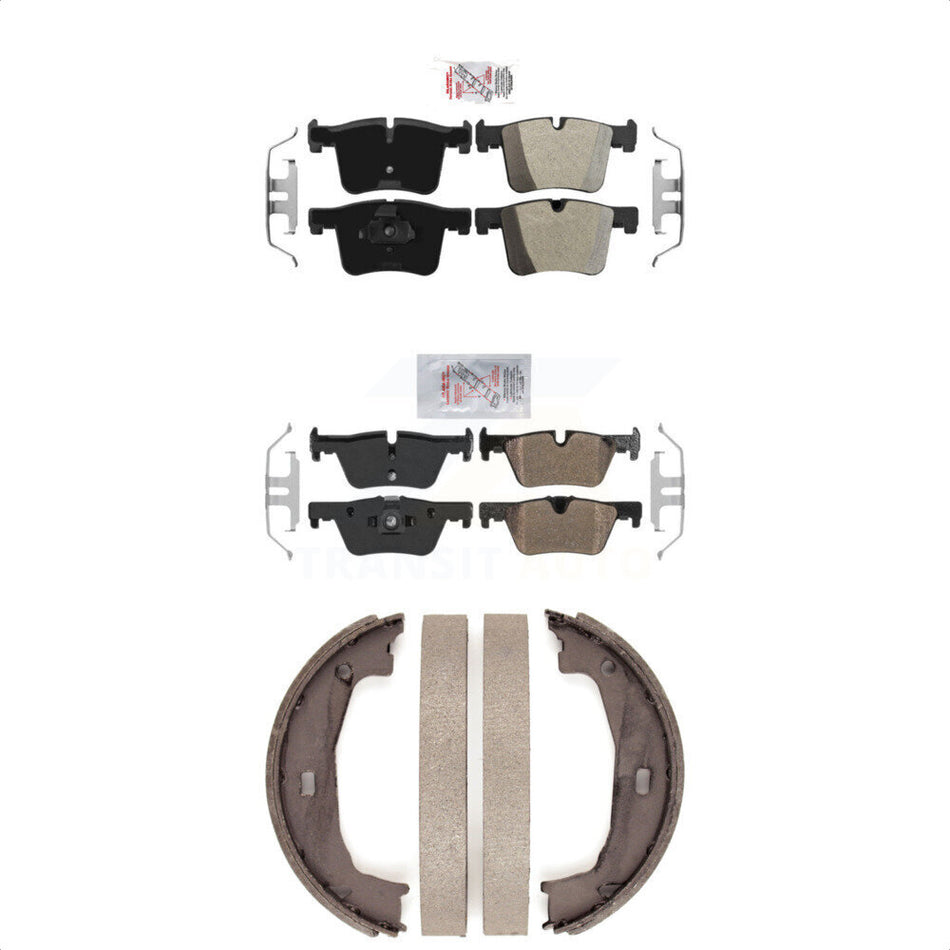 Front Rear Semi-Metallic Disc Brake Pads And Parking Shoes Kit For BMW 320i KNN-101027