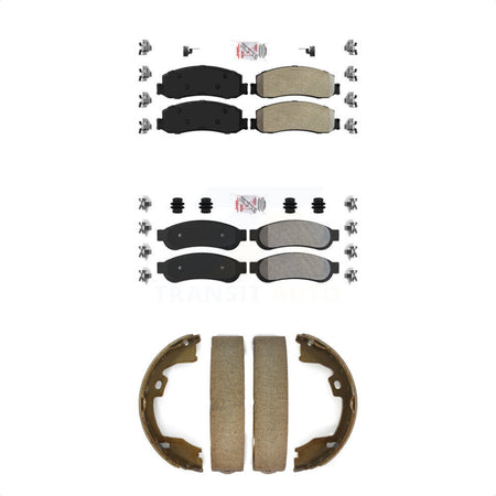Front Rear Semi-Metallic Disc Brake Pads And Parking Shoes Kit For Ford F-350 KNN-101047