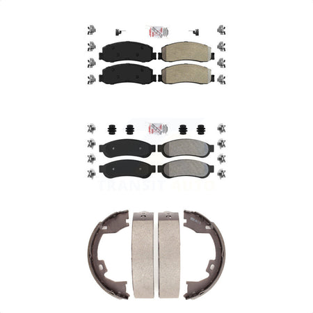 Front Rear Semi-Metallic Disc Brake Pads And Parking Shoes Kit For Ford F-350 KNN-101052
