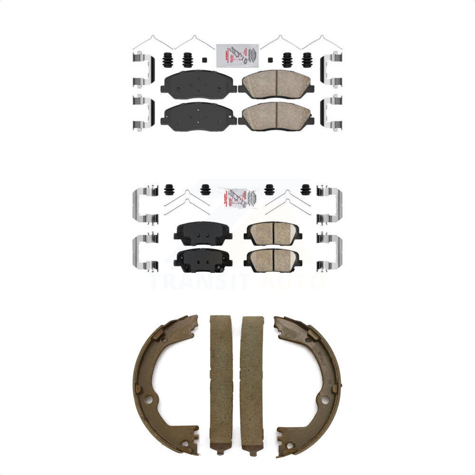 Front Rear Ceramic Disc Brake Pads And Parking Shoes Kit For Hyundai Santa Fe KNN-101057