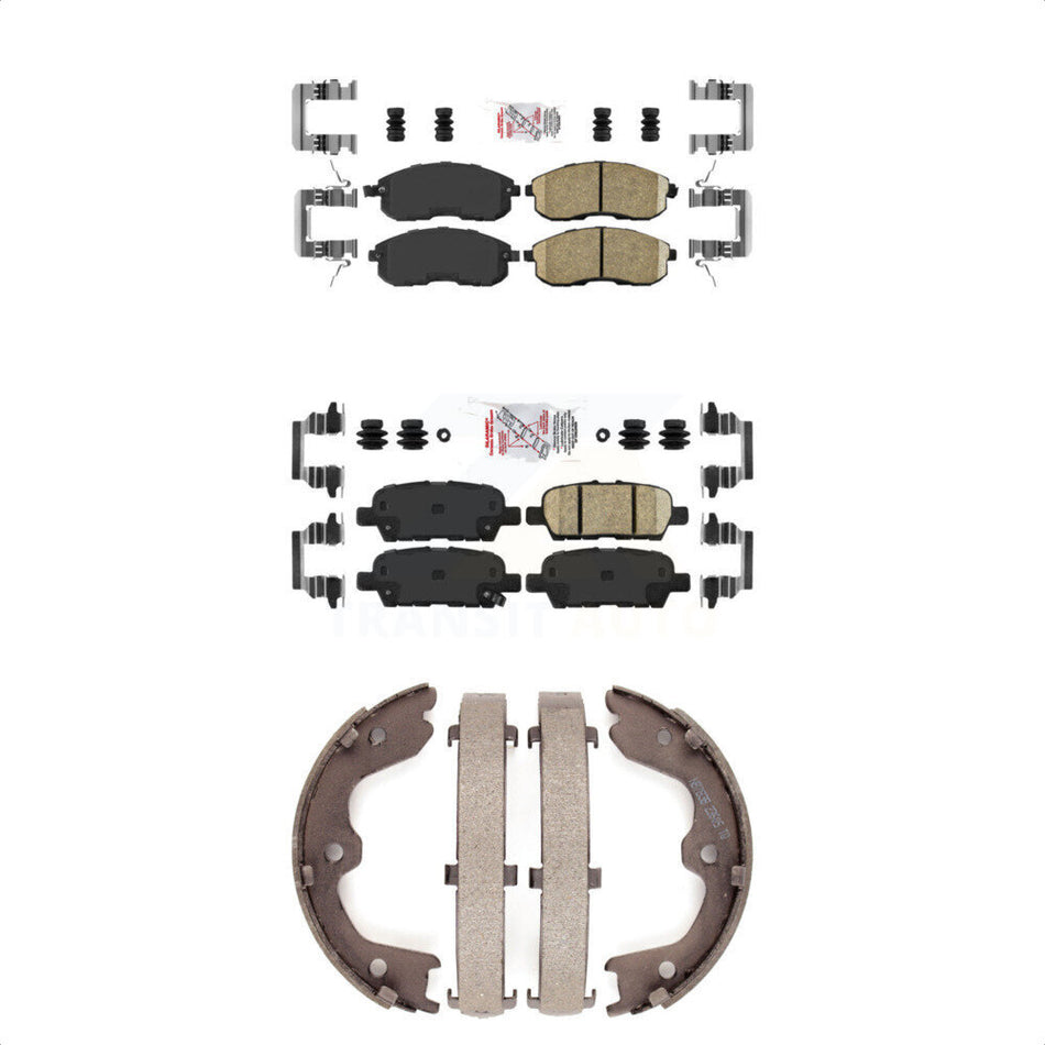 Front Rear Ceramic Disc Brake Pads And Parking Shoes Kit For Nissan Altima KNN-101065