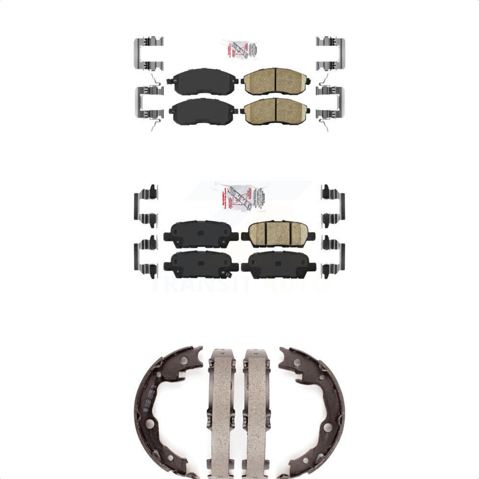 Front Rear Ceramic Disc Brake Pads And Parking Shoes Kit For Nissan Sentra KNN-101066