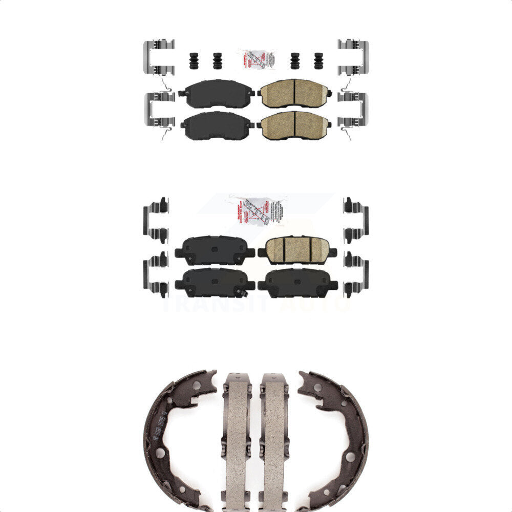 Front Rear Ceramic Disc Brake Pads And Parking Shoes Kit For Nissan Sentra KNN-101067