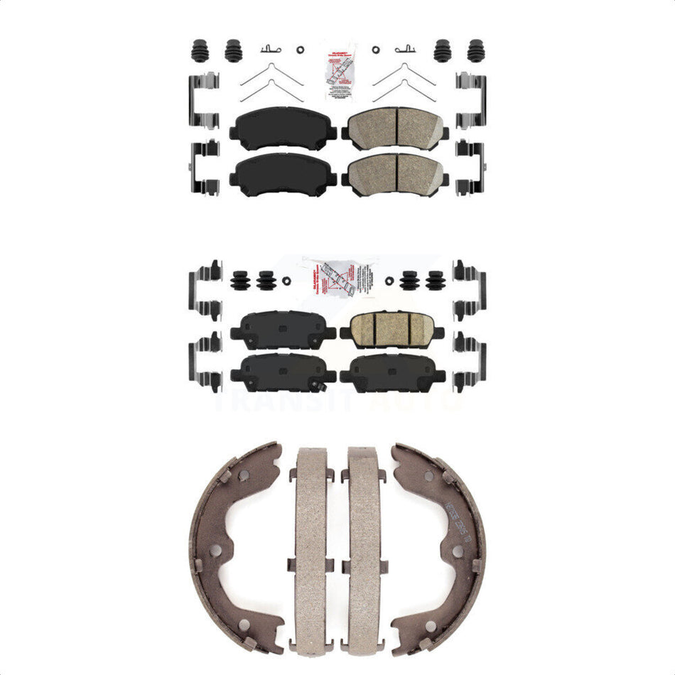 Front Rear Ceramic Disc Brake Pads And Parking Shoes Kit For Nissan Maxima KNN-101072