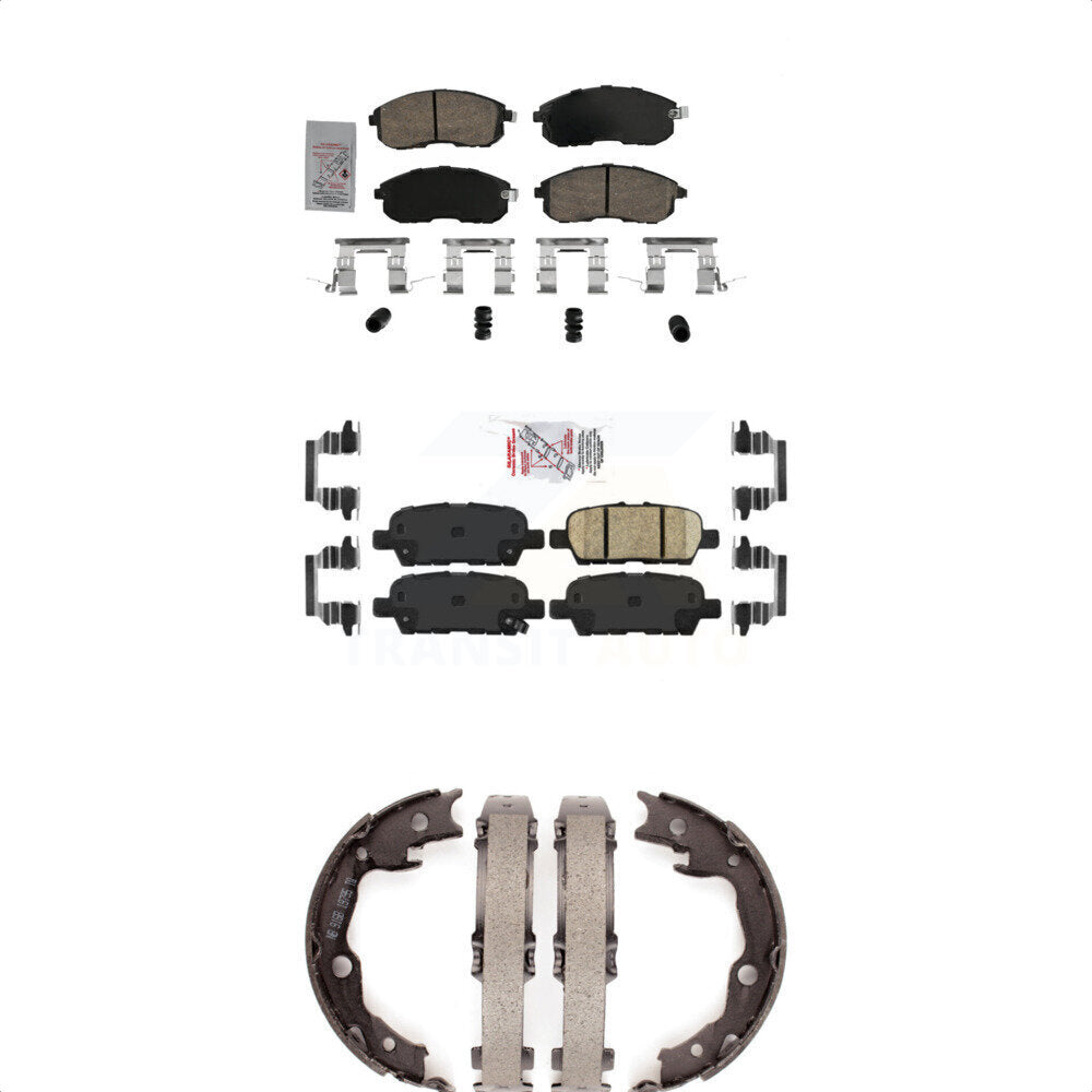 Front Rear Ceramic Disc Brake Pads And Parking Shoes Kit For Nissan Sentra KNN-101078