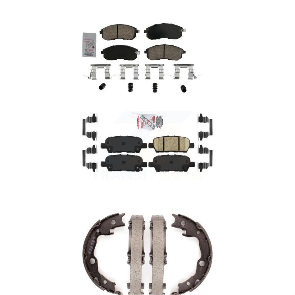 Front Rear Ceramic Disc Brake Pads And Parking Shoes Kit For Nissan Sentra KNN-101078