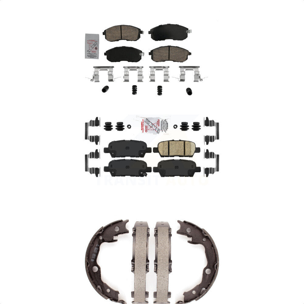 Front Rear Ceramic Disc Brake Pads And Parking Shoes Kit For Nissan Sentra KNN-101080