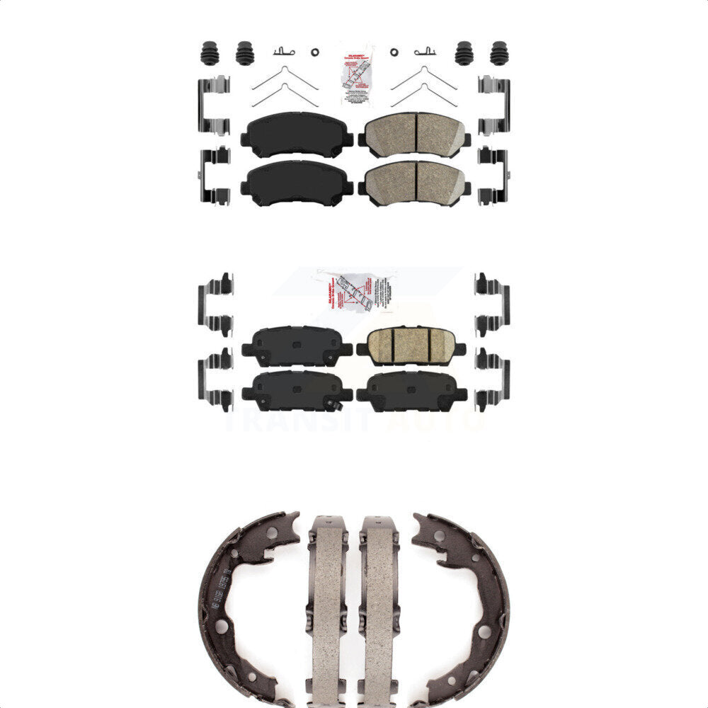 Front Rear Ceramic Disc Brake Pads And Parking Shoes Kit For Nissan Rogue Juke KNN-101082