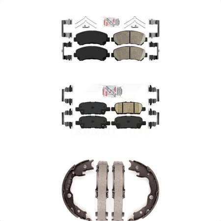 Front Rear Ceramic Disc Brake Pads And Parking Shoes Kit For Nissan Rogue Juke KNN-101083