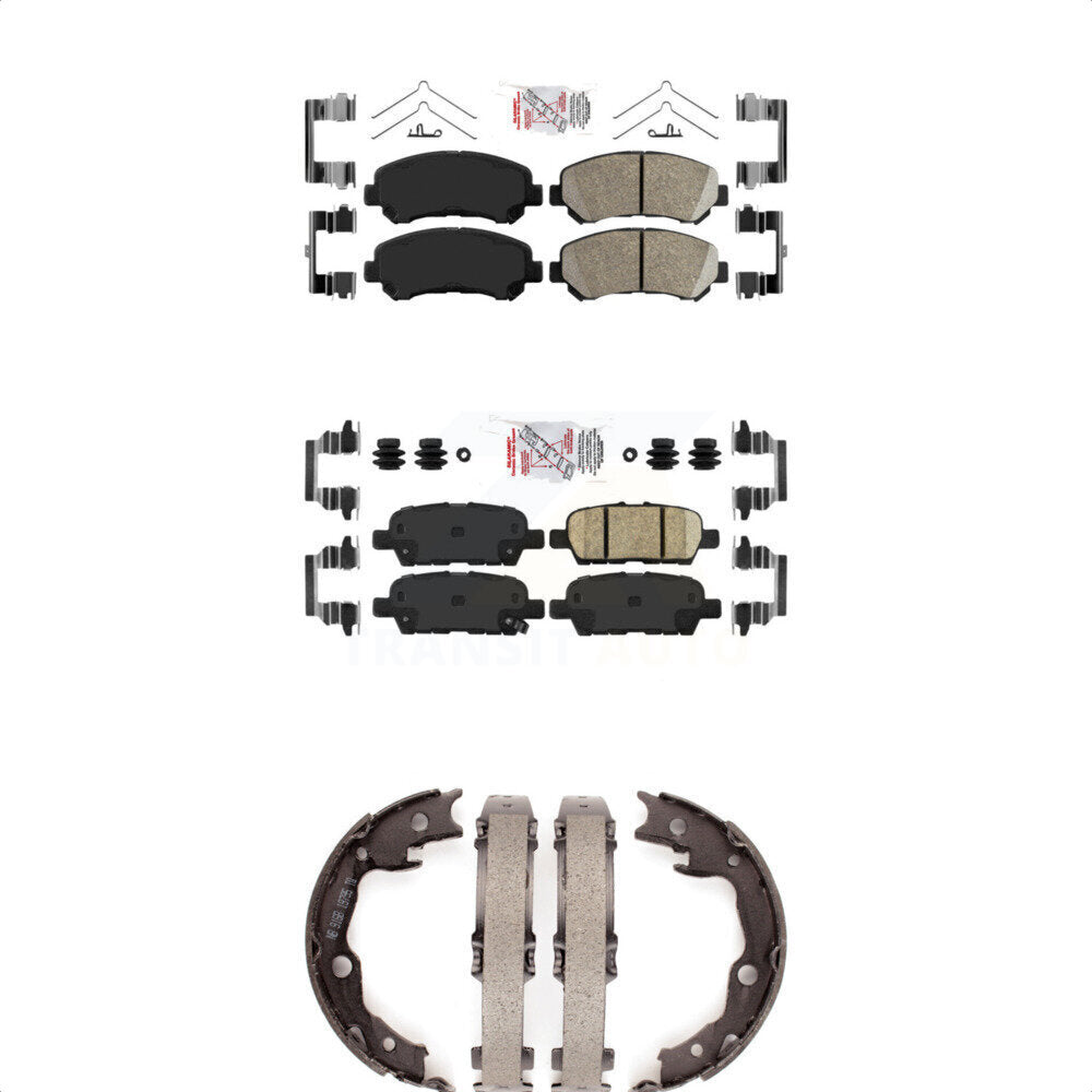 Front Rear Ceramic Disc Brake Pads And Parking Shoes Kit For Nissan Rogue Juke KNN-101085