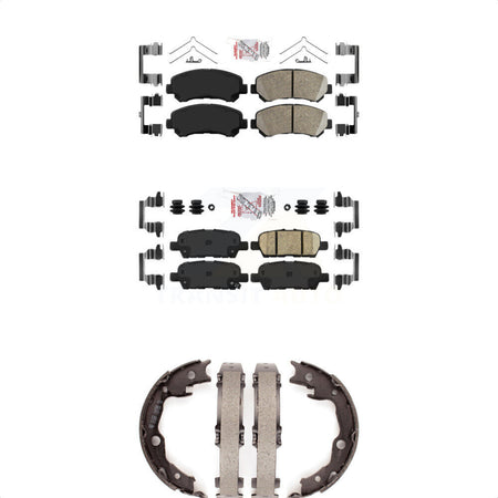 Front Rear Ceramic Disc Brake Pads And Parking Shoes Kit For Nissan Rogue Juke KNN-101085