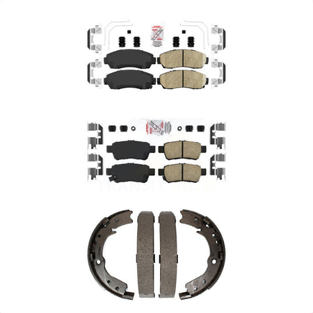Front Rear Ceramic Disc Brake Pads And Parking Shoes Kit For Honda Odyssey KNN-101092