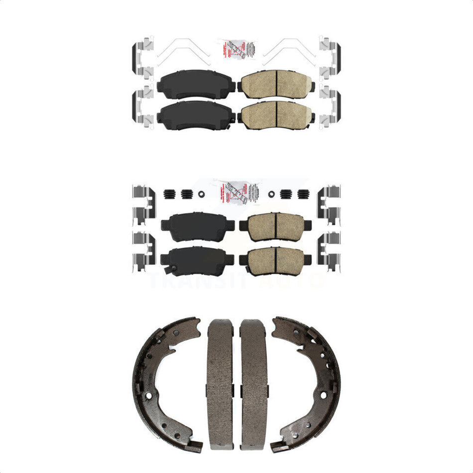 Front Rear Ceramic Disc Brake Pads And Parking Shoes Kit For Honda Odyssey KNN-101093