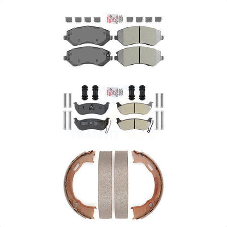 Front Rear Semi-Metallic Disc Brake Pads And Parking Shoes Kit For KNN-101108
