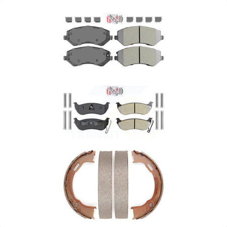Front Rear Semi-Metallic Disc Brake Pads And Parking Shoes Kit For KNN-101110