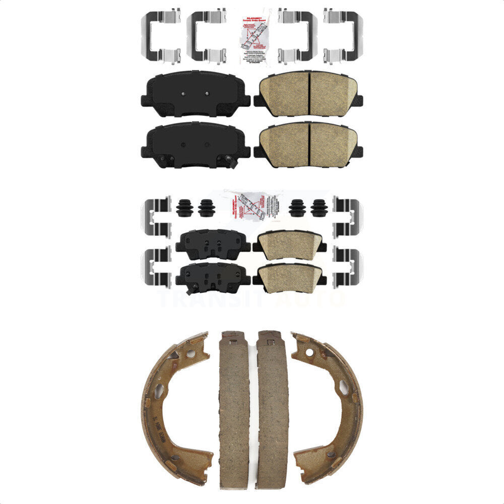Front Rear Ceramic Disc Brake Pads And Parking Shoes Kit For Kia Optima KNN-101118