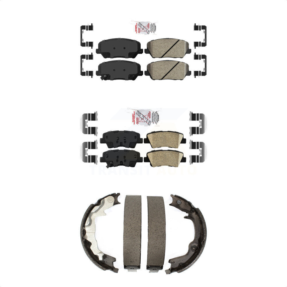 Front Rear Ceramic Disc Brake Pads And Parking Shoes Kit For Kia Forte Koup KNN-101120