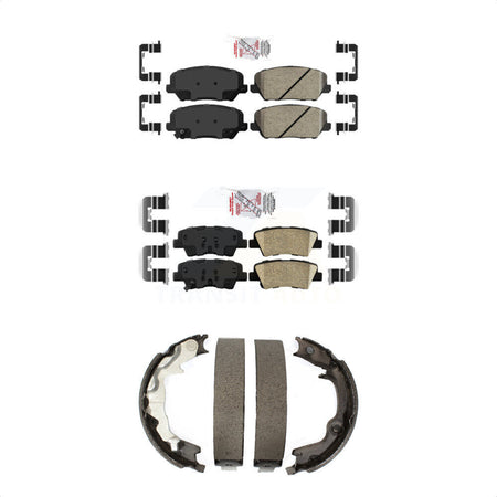 Front Rear Ceramic Disc Brake Pads And Parking Shoes Kit For Kia Forte Koup KNN-101120