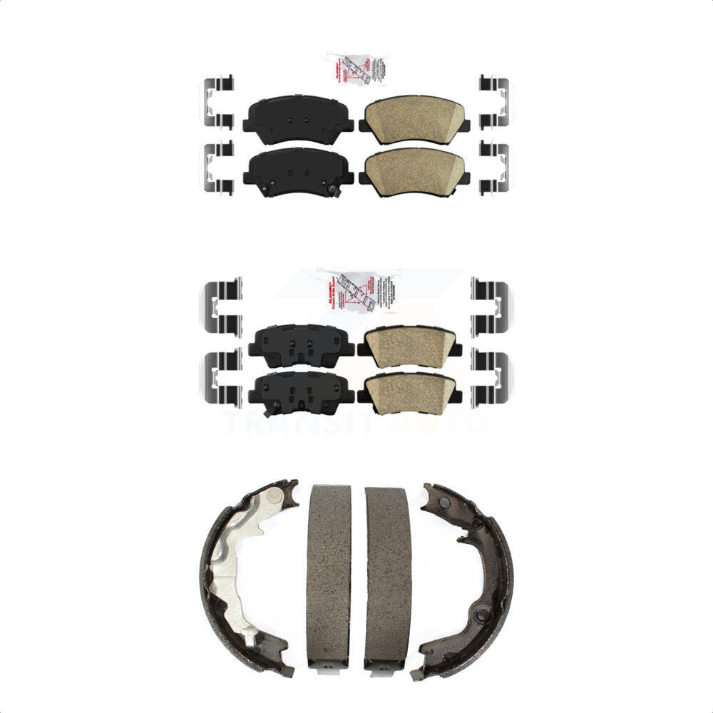Front Rear Ceramic Disc Brake Pads And Parking Shoes Kit For Kia Forte Koup KNN-101122
