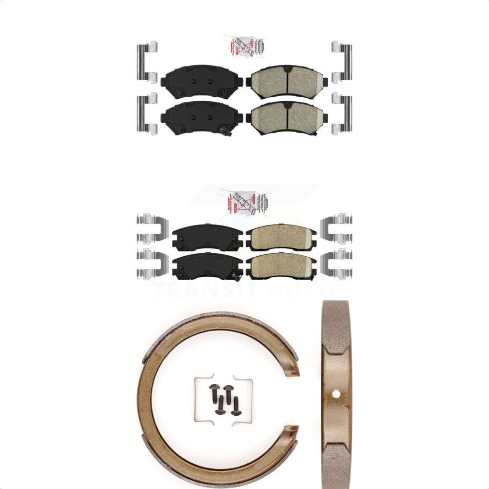 Front Rear Ceramic Disc Brake Pads And Parking Shoes Kit For Chevrolet Impala KNN-101128