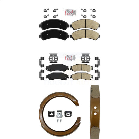 Front Rear Ceramic Disc Brake Pads And Parking Shoes Kit For Chevrolet GMC S10 KNN-101137