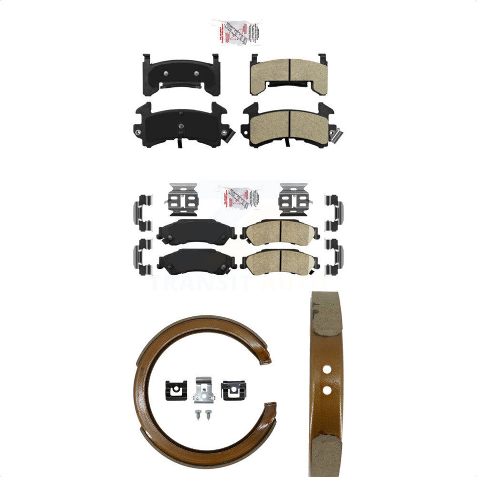 Front Semi-Metallic Rear Ceramic Disc Brake Pads And Parking Shoes Kit For S10 KNN-101138