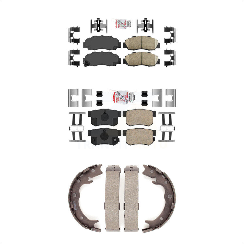 Front Rear Ceramic Disc Brake Pads And Parking Shoes Kit For Honda Odyssey RL KNN-101151