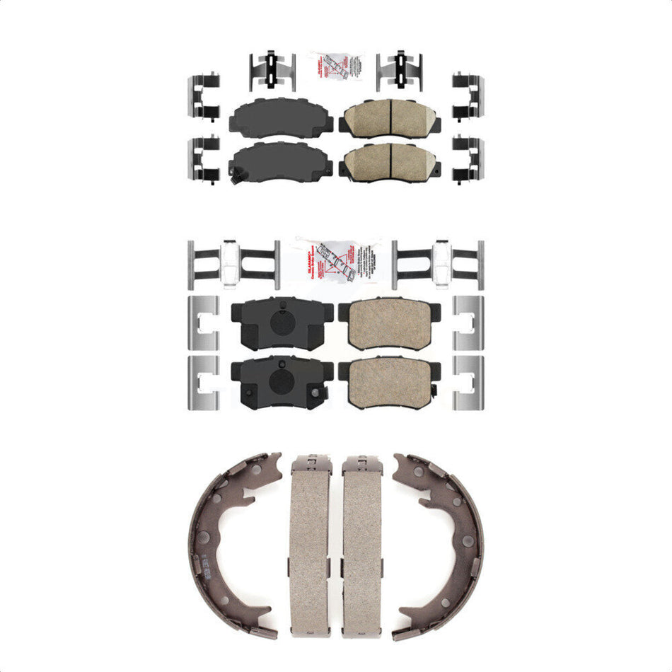 Front Rear Ceramic Disc Brake Pads And Parking Shoes Kit For Honda Odyssey RL KNN-101152