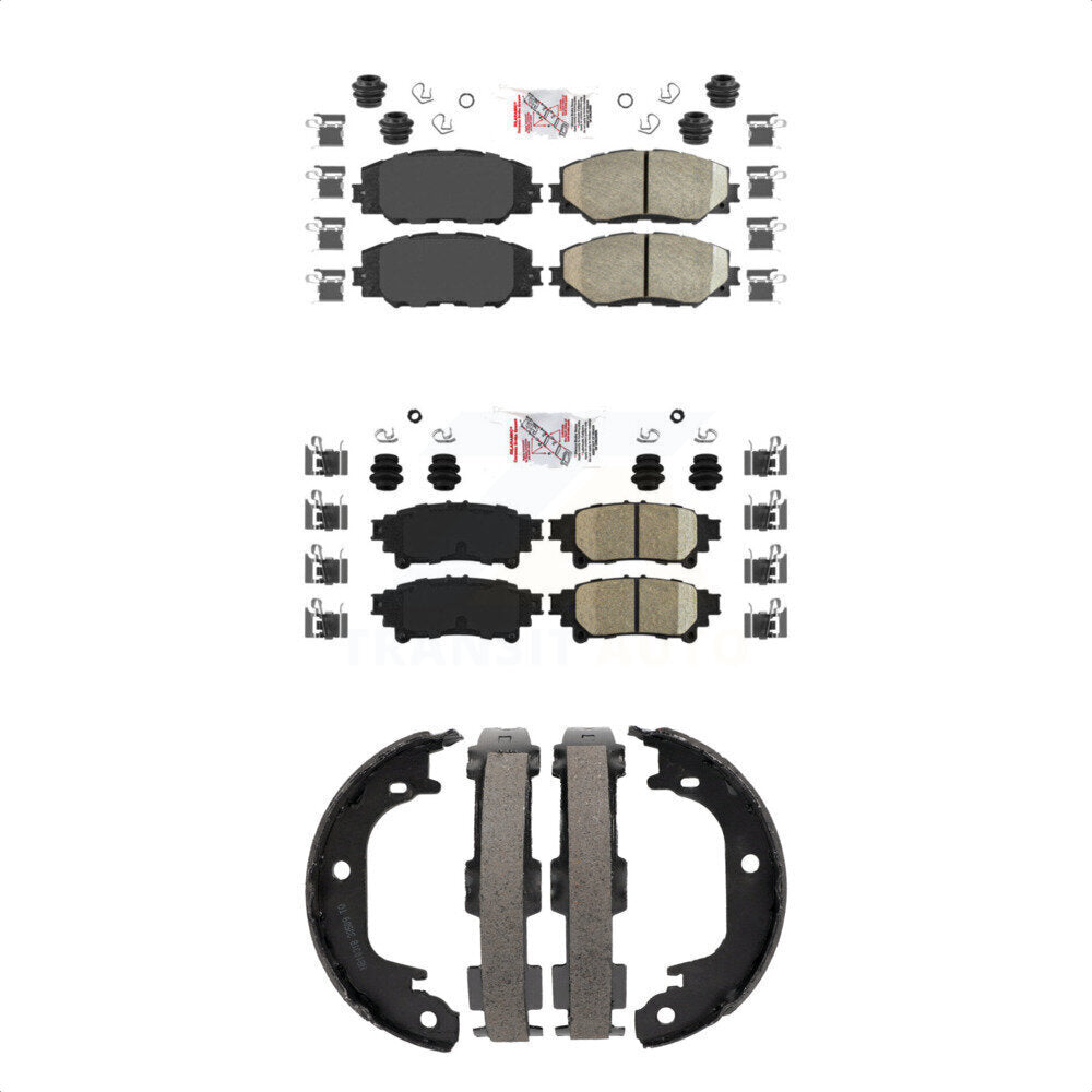 Front Rear Ceramic Disc Brake Pads And Parking Shoes Kit For Toyota Prius V KNN-101153
