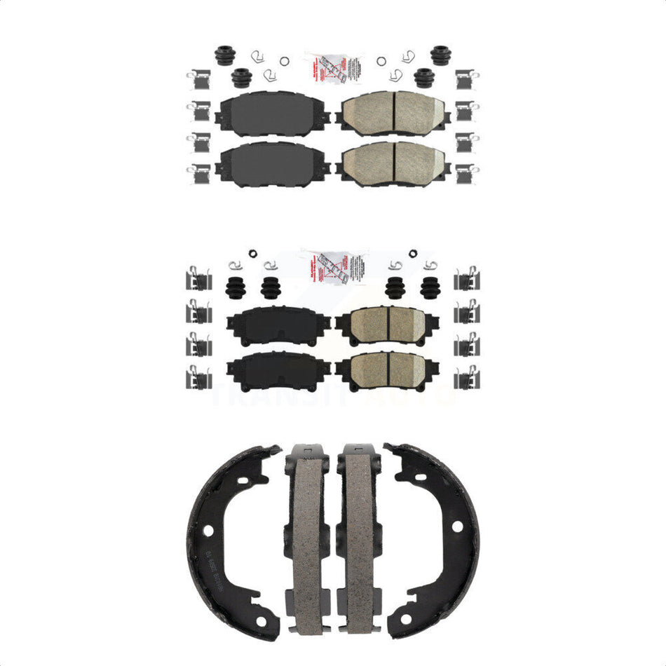 Front Rear Ceramic Disc Brake Pads And Parking Shoes Kit For Toyota Prius V KNN-101153