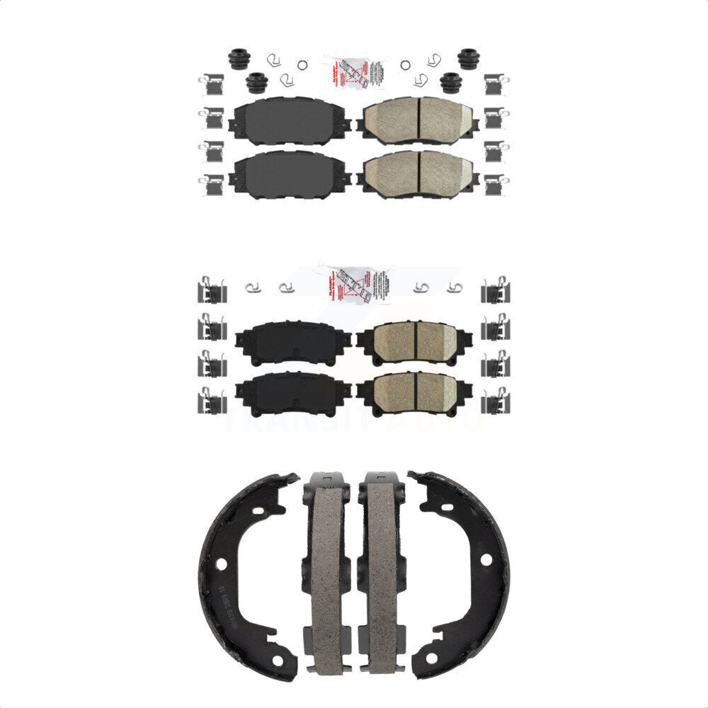 Front Rear Ceramic Disc Brake Pads And Parking Shoes Kit For Toyota Prius V KNN-101155