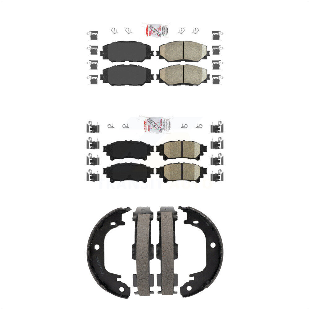 Front Rear Ceramic Disc Brake Pads And Parking Shoes Kit For Toyota Prius V KNN-101156