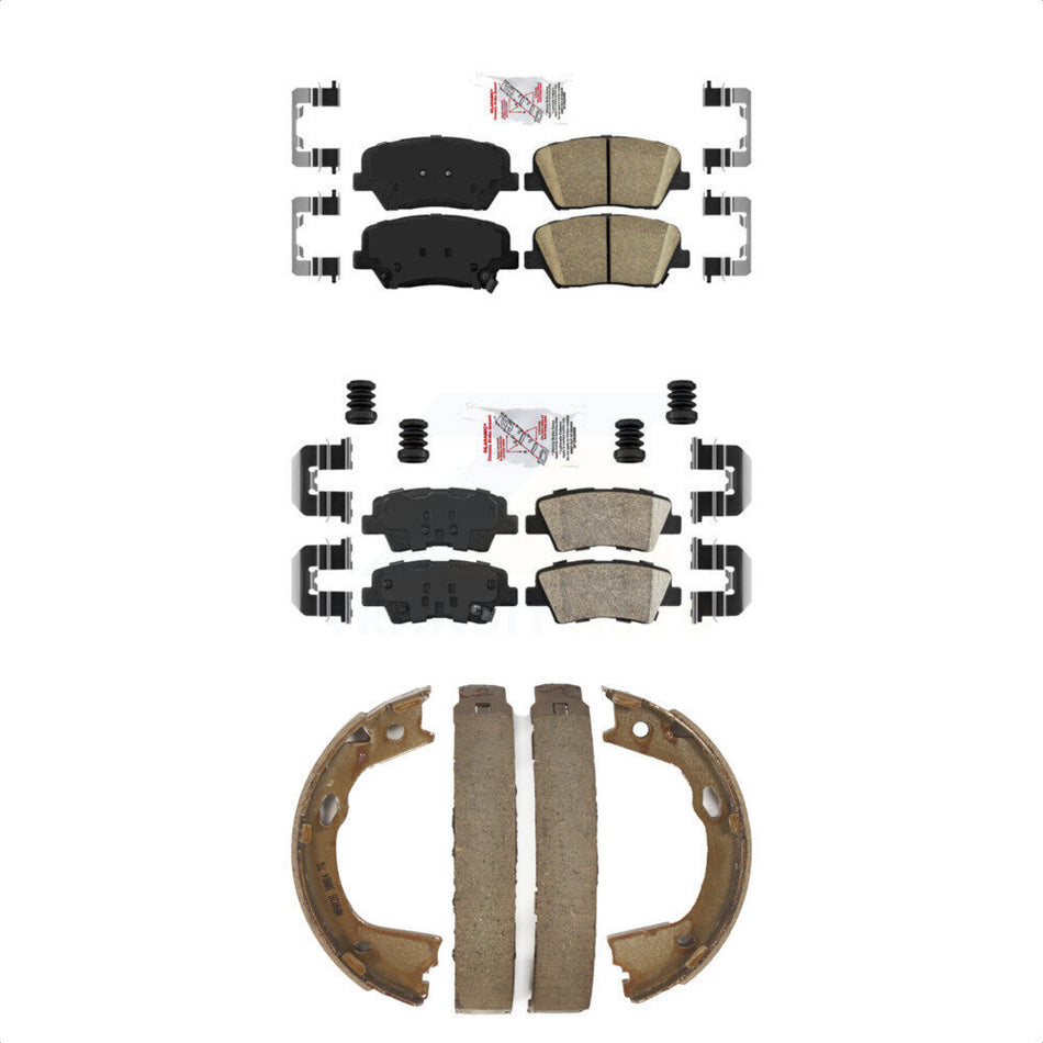 Front Rear Ceramic Disc Brake Pads And Parking Shoes Kit For Hyundai Azera KNN-101187