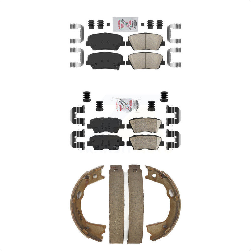 Front Rear Ceramic Disc Brake Pads And Parking Shoes Kit For Hyundai Azera KNN-101188