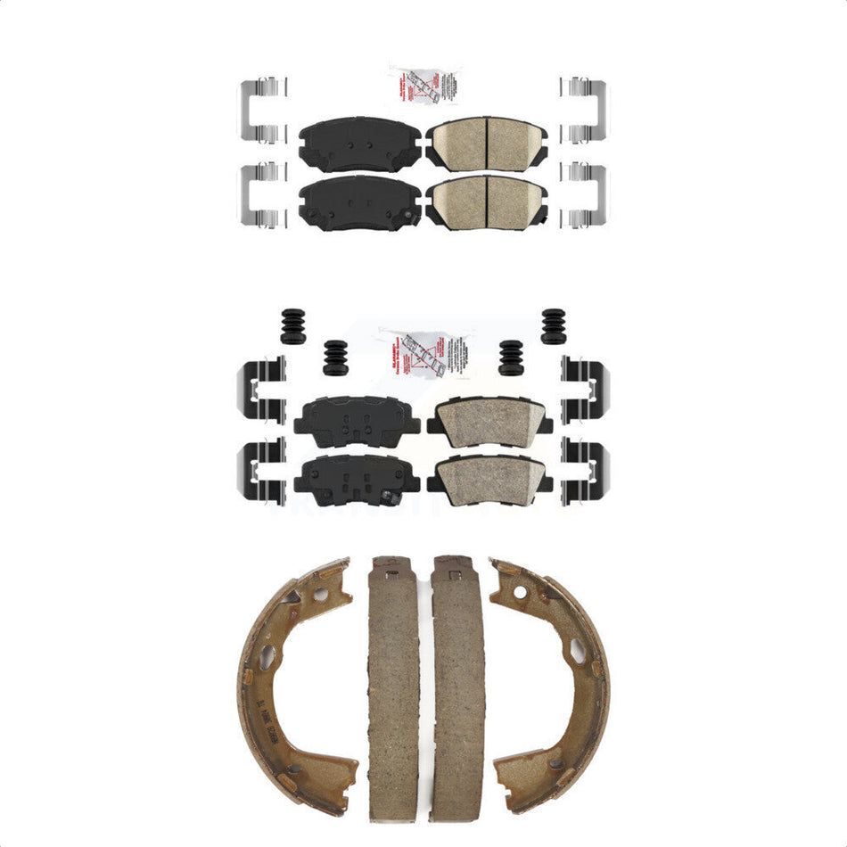 Front Rear Ceramic Disc Brake Pads And Parking Shoes Kit For Hyundai Azera KNN-101191