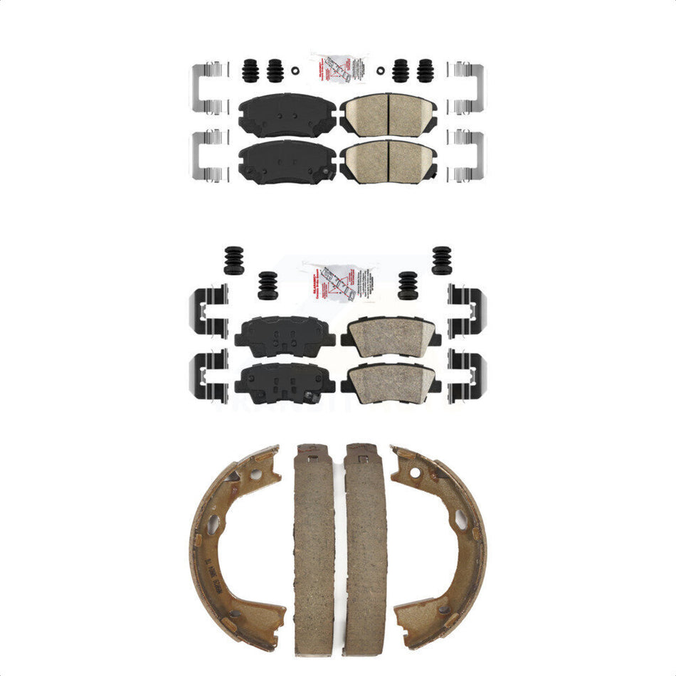 Front Rear Ceramic Disc Brake Pads And Parking Shoes Kit For Hyundai Azera KNN-101192