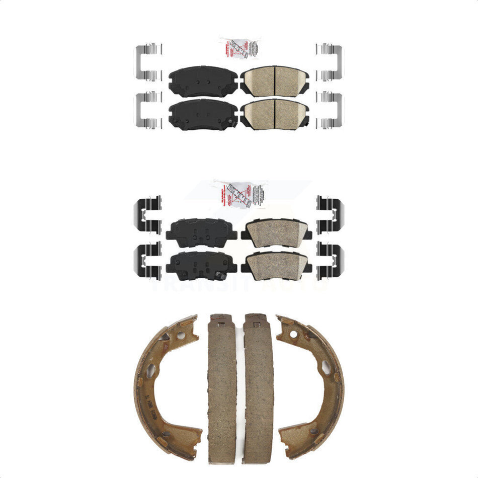 Front Rear Ceramic Disc Brake Pads And Parking Shoes Kit For Hyundai Azera KNN-101193