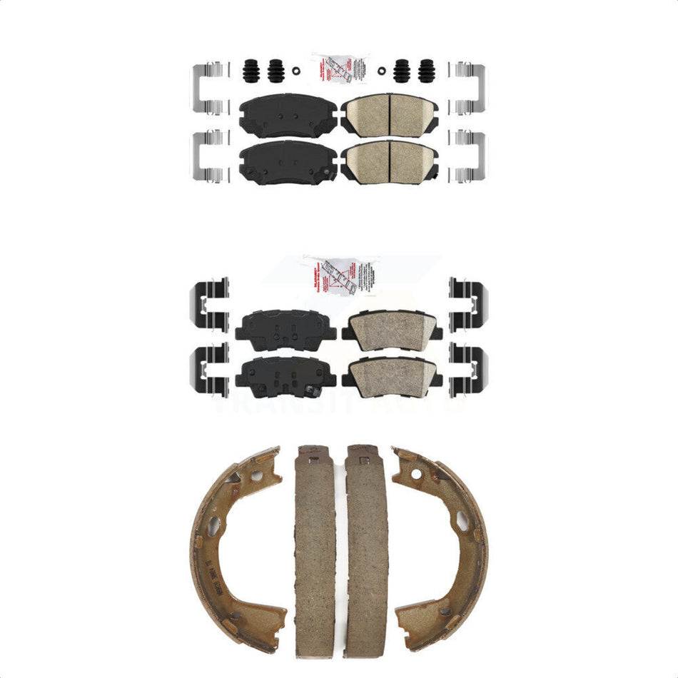 Front Rear Ceramic Disc Brake Pads And Parking Shoes Kit For Hyundai Azera KNN-101194